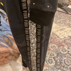 Pink VS bling side sweatpants